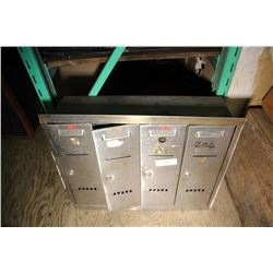 Bank Of 4 Small Mail Boxes