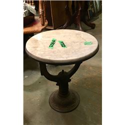 Marble Top with Metal Stem/Base End Table