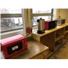 Image 1 : LOT OF ASSORTED APPLIANCES INC. 3 MICROWAVES, 2 COFFEE MAKERS, 2 FRIDGES, AND STAINLESS STEEL
