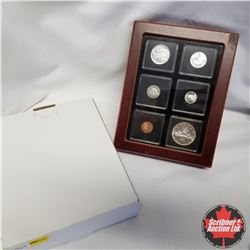 1961 Canada Silver PL Coins in Display Box, $1, 50¢, 25¢, 10¢, 5¢, 1¢