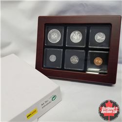 1964 Canada Silver PL Coins in Display Box, $1, 50¢, 25¢, 10¢, 5¢, 1¢