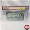 Image 1 : 1954 Canada $1 Bill, Devil's Face, D/A7834788, Coyne/Towers (BCS Graded: Almost UNC 50 Original)