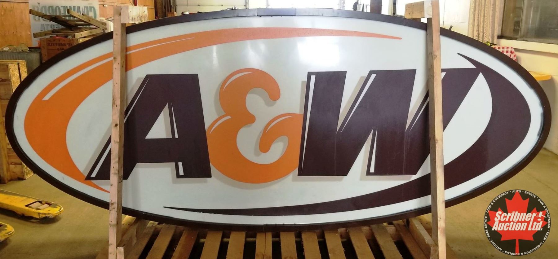 A&W Large Oval Outdoor Sign (10'W x 51