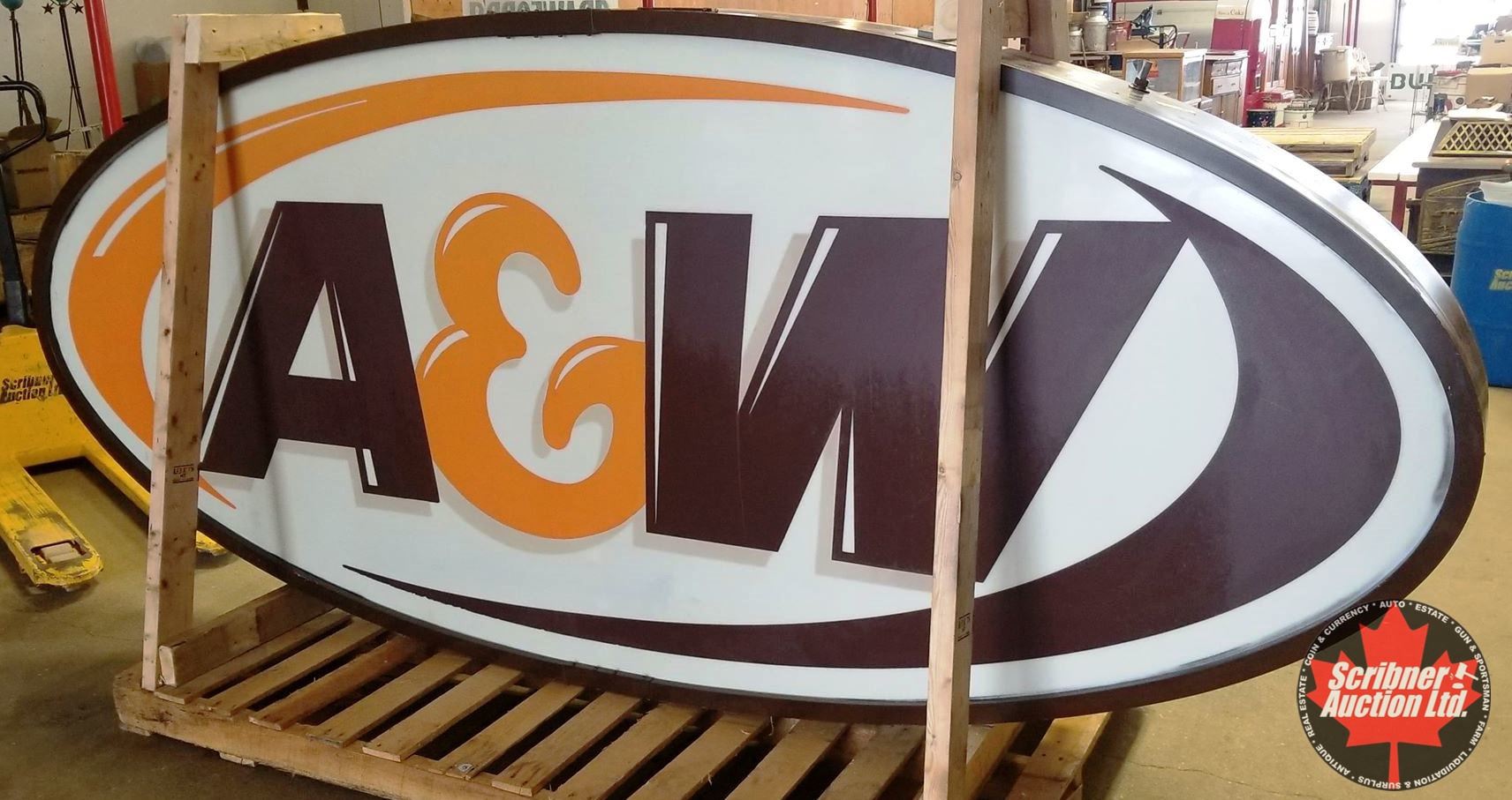 A&W Large Oval Outdoor Sign (10'W x 51