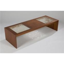 Seeger Table Dick Seeger Walnut wood and plastic coffee table