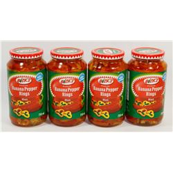 FOUR JARS OF BICKS BANANA PEPPERS