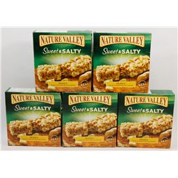 5 BOXES OF NATURE VALLEY PEANUT GRANOLA BARS