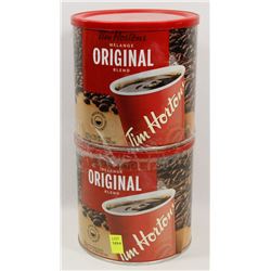TWO TUBS OF TIM HORTONS ORIGINAL COFFEE