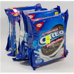 5 PACKS OF DOUBLE STUF OREO COOKIES.