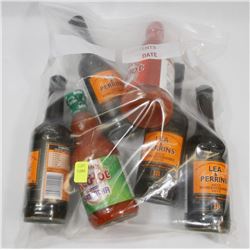 BAG OF ASSORTED FRANKS RED HOT SAUCE, AND