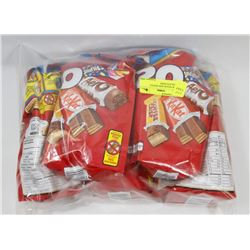 BAG OF SNACK SIZE NESTLE CHOCOLATE BARS.