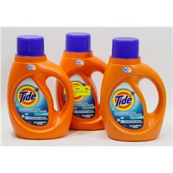 3 BOTTLES OF TIDE COLDWATER CLEAN LAUNDRY