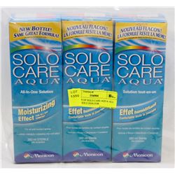 3 BOXES OF SOLO CARE AQUA ALL IN ONE SOLUTION FOR