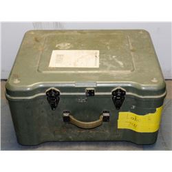 X-LARGE ARMY BOX & ARMY STYLE BOOTS.