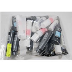 BAG OF ASSORTED TRAVEL SIZE ITEMS.