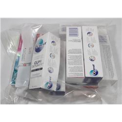 BAG OF ASSORTED TOOTHPASTES.
