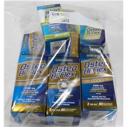 LOT OF ASSORTED OSTEO BI-FLEX GLUCOSAMINE TABLETS.
