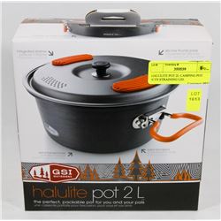HALULITE POT 2L CAMPING POT WITH STRAINING LID.