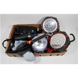 FLAT OF LIGHTS, GLOVES AND MORE.