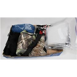 FLAT OF EMERGENCY BLANKETS AND MORE.