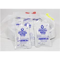 BAG OF EMERGENCY DRINKING WATER PACKETS.
