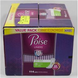 BOX OF POISE LONG LENGTH VERY LIGHT LINERS.