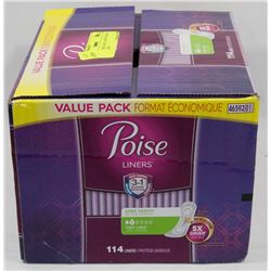 BOX OF POISE LONG LENGTH VERY LIGHT LINERS.
