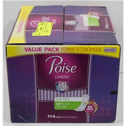 BOX OF POISE LONG LENGTH VERY LIGHT LINERS.