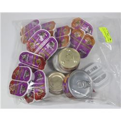 BAG OF ASSORTED SOFT CAT FOOD.