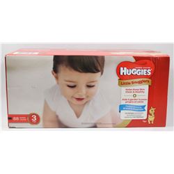 HUGGIES LITTLE SNUGGLERS SIZE 3 BOX OF 88.