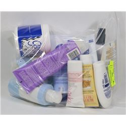 BAG OF ASSORTED BEAUTY PRODUCTS INCL CONDITIONER