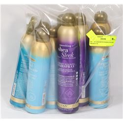 BAG OF ASSORTED HAIR STYLING PRODUCTS.