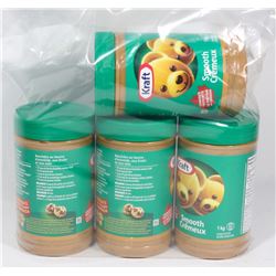LOT OF 4 KRAFT SMOOTH PEANUT BUTTER.