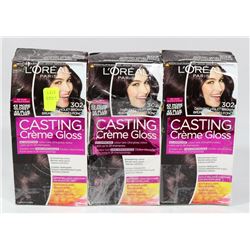 LOT OF 3 LOREAL PARIS CASTING CREAM GLOSS