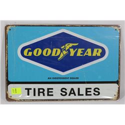 NEW! 12" X 8" GOODYEAR TIRE SALES METAL SIGN