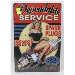 NEW! 12" X 8" DEPENDABLE SERVICE  METAL SIGN