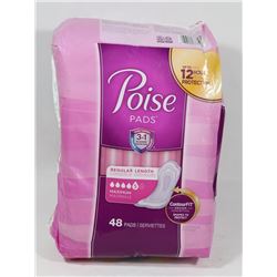 PACK OF POISE PADS, REGULAR ABSORBENCY, 48 IN PACK