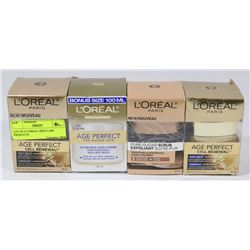 LOT OF 4 L'OREAL SKIN CARE PRODUCTS.