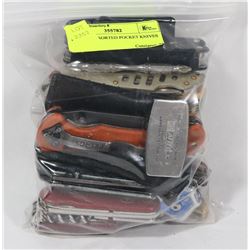 BAG OF ASSORTED POCKET KNIVES