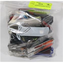 BAG OF ASSORTED POCKET KNIVES