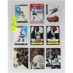 SHEET OF 9 WAYNE GRETZKY HOCKEY CARDS