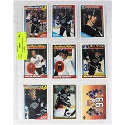 SHEET OF 9 WAYNE GRETZKY HOCKEY CARDS
