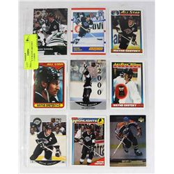 SHEET OF 9 WAYNE GRETZKY HOCKEY CARDS