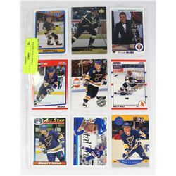 SHEET OF 9 BRETT HULL HOCKEY CARDS
