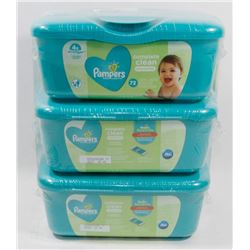 LOT OF 3 PAMPERS BABY WIPES