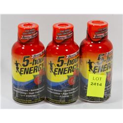 THREE BOTTLES OF 5 HOUR ENERGY