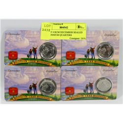 LOT OF 4 RCM DECEMBER SEALED MILLENNIUM QUARTERS