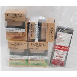 LOT OF 4 L'OREAL PURE SUGAR SCRUB AND 1 REVITALIFT