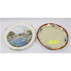 2 RARE VINTAGE PLATES 24K GOLD PLATED.