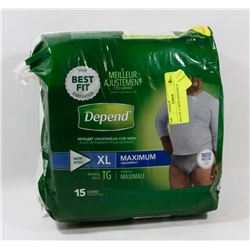 BAG OF 15 MENS DEPENDS XL